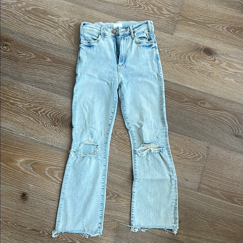 Distressed light wash MOTHER jeans